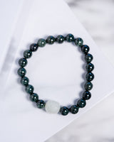 Black Bead Cylinder Jade Bracelet