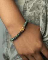 Small Beaded Pixiu Jade Bracelet