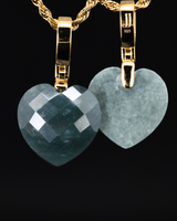 Micro Diamond Cut Heart Jade Pendant
