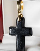 Micro Cross Jade Pendant