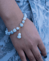 Cube Beaded Gong Jade Bracelet