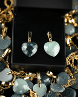 Micro Diamond Cut Heart Jade Pendant