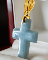 Micro Cross Jade Pendant