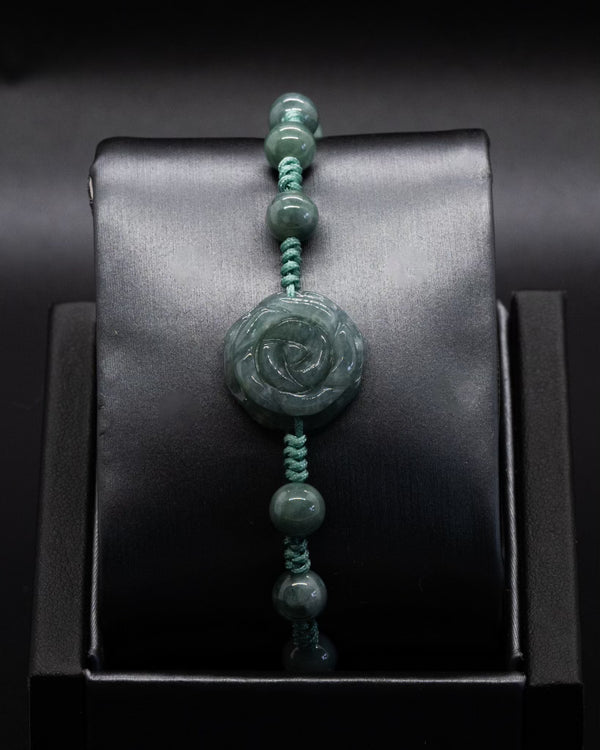Beaded Rose Bluewater Jade Bracelet