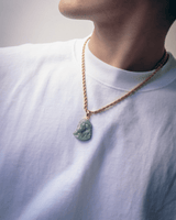 Micro Jesus Head Jade Pendant