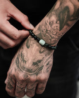 Black Bead Cylinder Jade Bracelet