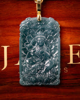 Meditating Buddha Tranquility Blue Water Jade Pendant