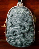 White Golden Flying Over 4 Seas Jade Pendant