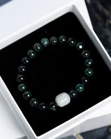 Black Bead Cylinder Jade Bracelet