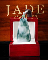 Icy Blue/White Meditating Buddha Jade Pendant