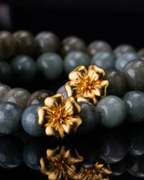 Golden Sakura Flower Jade Bracelet