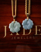 Micro Hibiscus Flower Jade Pendant
