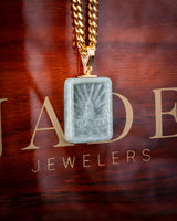Micro Angkor Wat Green Jade Pendant