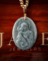 Virgin Mary & Baby Jesus Jade Pendant
