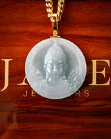 Heart of Buddha Wan Blue Water Jade Pendant