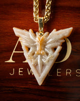 Eclipse Wing Red/White Jade Pendant