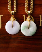 Golden Dragon Head Jade Disk Pendant