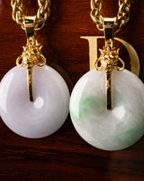 Golden Dragon Head Jade Disk Pendant