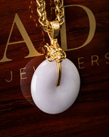 Golden Dragon Head Jade Disk Pendant