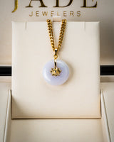 Golden Lotus Donut Jade Pendant