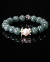 Sakura Pearl Green Jade Beaded Bracelet