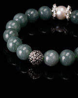 Sakura Pearl Green Jade Beaded Bracelet