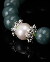 Sakura Pearl Green Jade Beaded Bracelet
