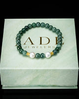 Twin Pearl Blue Water Beaded Jade Bracelet