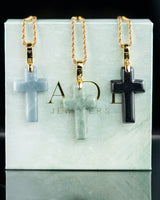 Micro Cross Jade Pendant