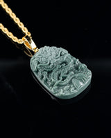Dragon Flying Over 4 Seas Jade Pendant