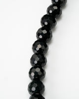 Golden Charm Beaded Diamond Cut Black Jade Necklace