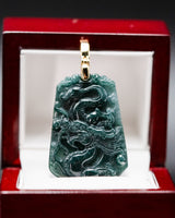 Micro Blue Water Dragon Jade Pendant