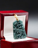 Micro Blue Water Dragon Jade Pendant