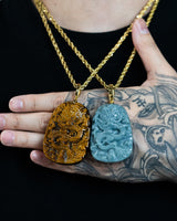 Dragon Flying Over 4 Seas Jade Pendant