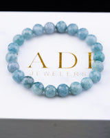 Blue Diamond Cut Jade Bracelet