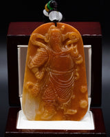 RED/WHITE JADE GUAN GONG PENDANT