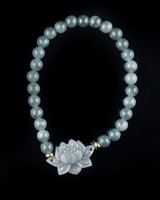 Blue Beaded Lotus Jade Bracelet