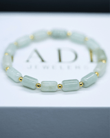 Cylinder Beaded Jade Bracelet