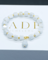 Cube Beaded Gong Jade Bracelet