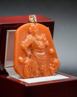 Red Jade Guan Gong Pendant