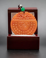 RED AMBER FORTUNE JADE PENDANT