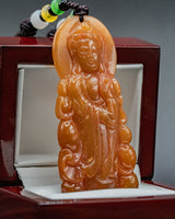 Standing Red Jade Buddha Pendant