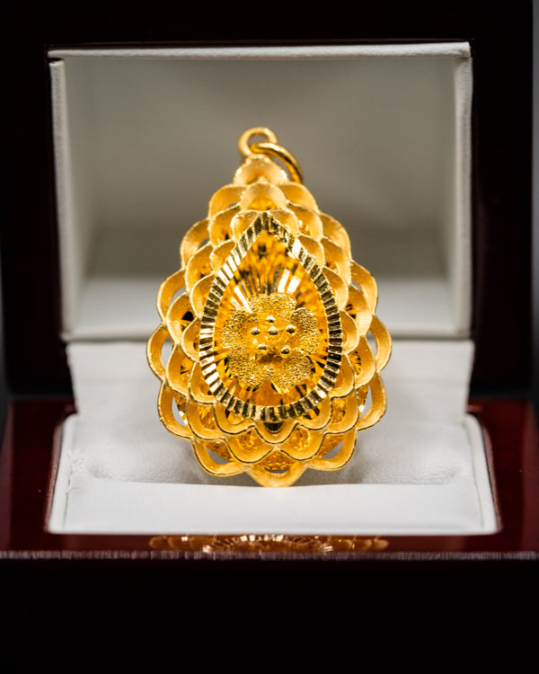 Gold - Solid 24k Flower Pendant