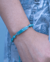 Blue Water Jade Bar Rope Bracelet