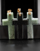 Micro Cross Jade Pendant