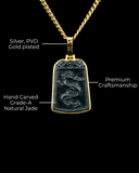 Golden Lucky Coin Wrapped Micro Dragon Jade Pendant