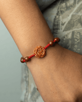 Rare Red Rose Jade Rope Bracelet