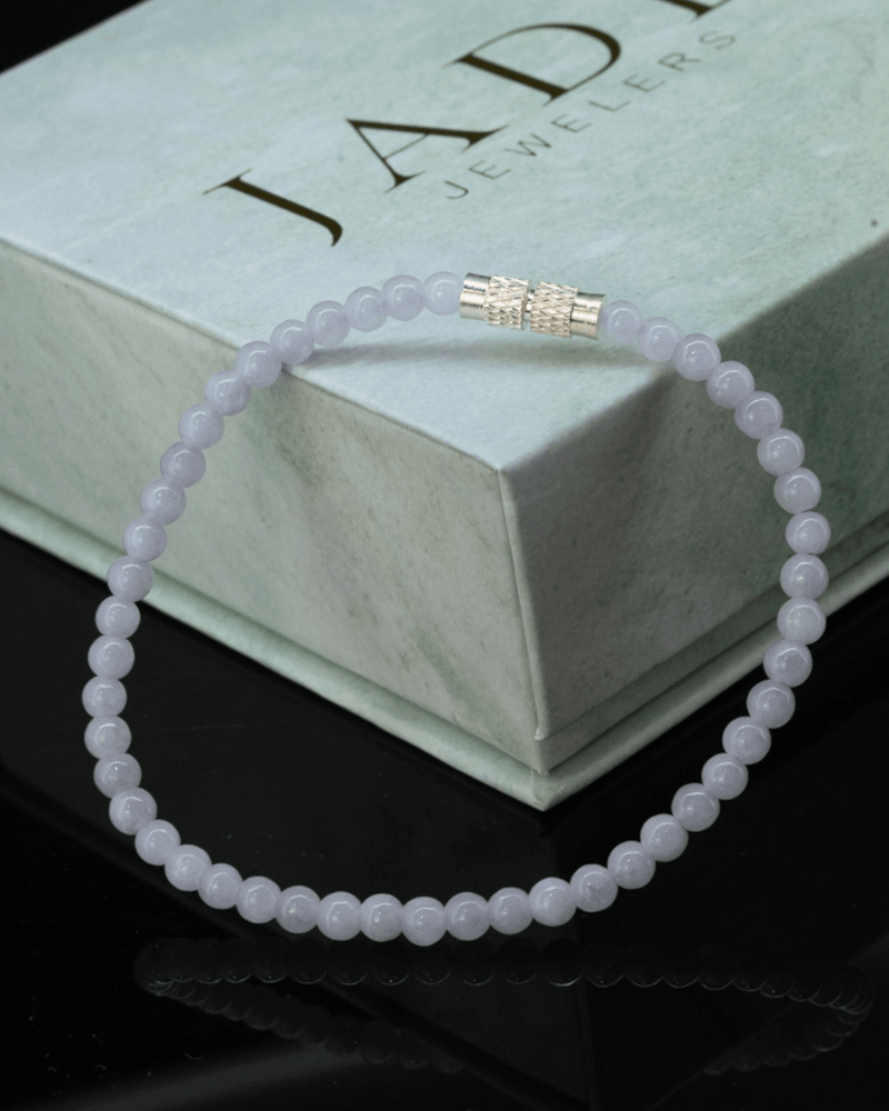 Small Beaded Jade Twist Clasp Bracelet