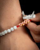 Beaded Red Rope Serene Blossom Jade Bracelet