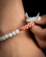 Beaded Red Rope Serene Blossom Jade Bracelet